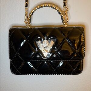Mario Valentino Black Quilted Crossbody Bag